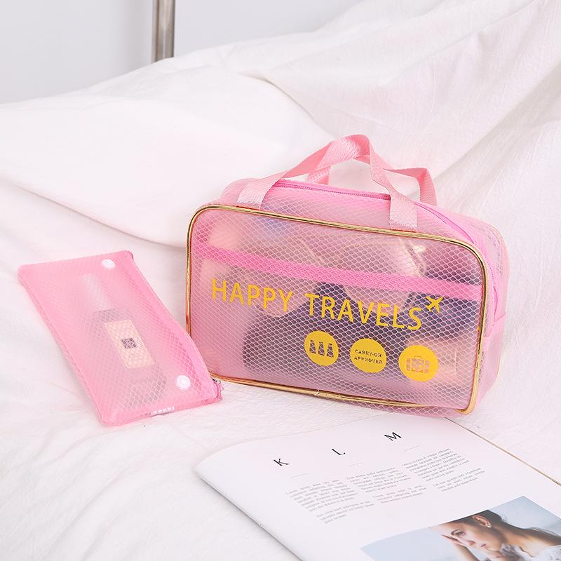 

Портативная водонепроницаемая пляжная сумка для стирки, влажной и сухой сепарации, купальники, оборудование для хранения плавательных средств розовый