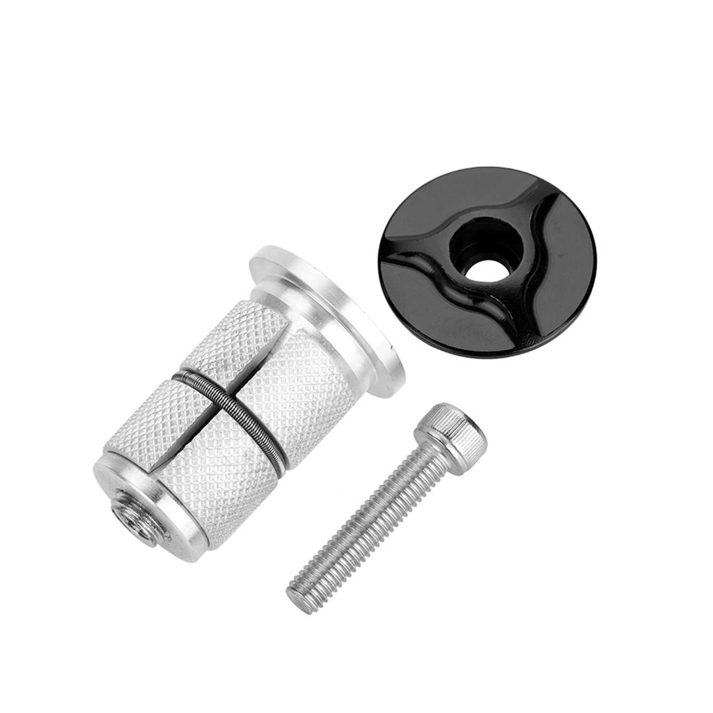Aluminum Alloy Stem Headset Top Bike Fork Expander Bung 1Celsius1.25inch (Black)