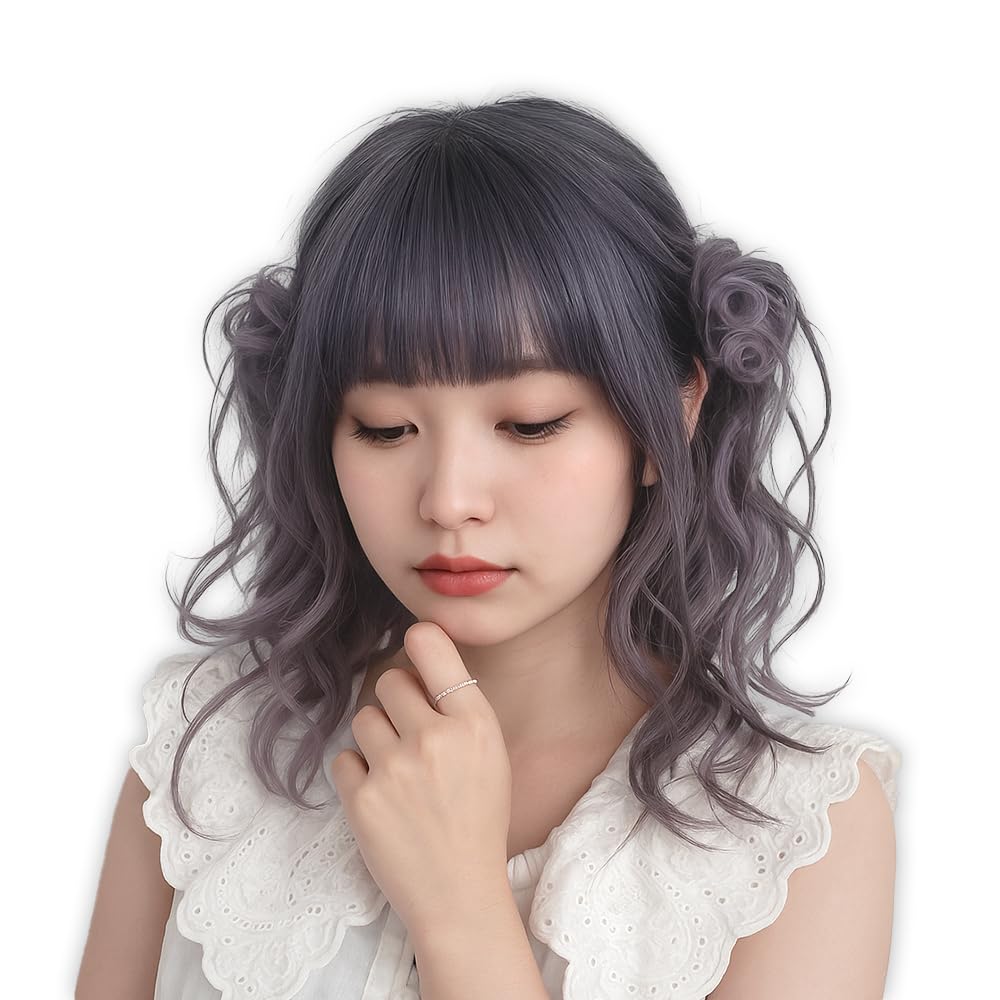 

Парик Brightlara Lolita, двойной хвост, розовый блонд, милый пучок, естественные локоны в стиле готической Лолиты, lw3002-SYK