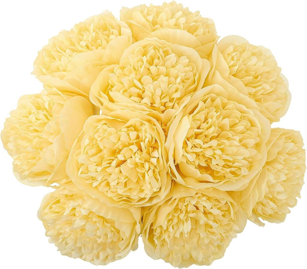 5-10pcs Artificial peony silk flower with stem, vintage peony, rose suitable for family wedding decoration