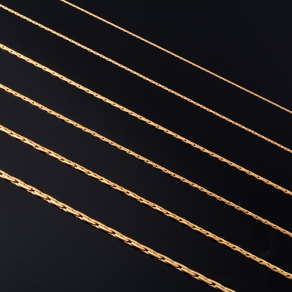 Gold Color Plated Thin Necklace Link Cable Chain 316L Stainless Steel Jewelry Accessories On Neck for Women Ladies Choker Gift