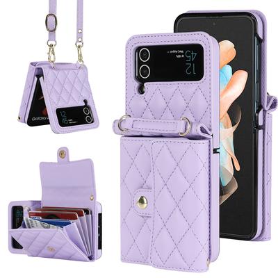 Crossbody Lanyard Wallet Card Solt Case pro Samsung Galaxy Z Flip 4 3 5g Flip3 Flip4 držák karty RFID peněženka nárazuvzdorný obal na tašku