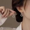 Silver Needle Inlaid Diamond Gourd Earrings - Luxurious Chinese Style, Versatile and Elegant Fashion Accessories
