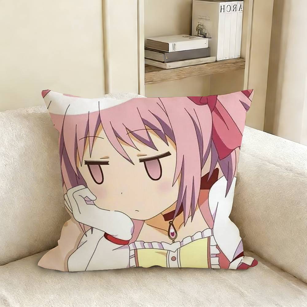 PPuella MMagi Madoka MMagica Pillow Case Living Room Sofa Cushion Cover Suitable For Home Bedroom Room Decoration