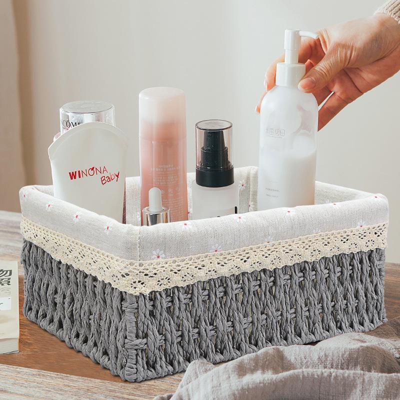 Rattan Paper Rope Woven Storage Basket for Snacks, Toys, and Sundries