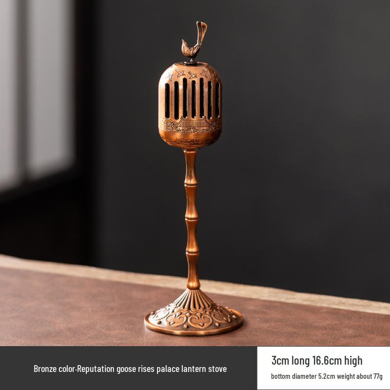 Chinese Alloy Tall-Legged Magpie Incense Burner Ornament - Sandalwood Indoor Handicraft Gift