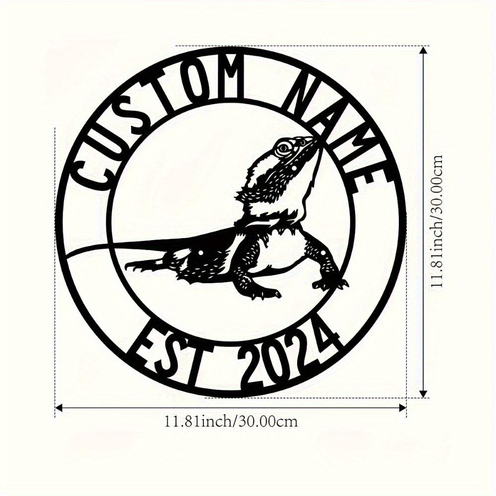 Personalized Metal Wall Art Lizard Custom Name Sign House Number Indoor Outdoor Garden Decor Sculpture TYDZ004249