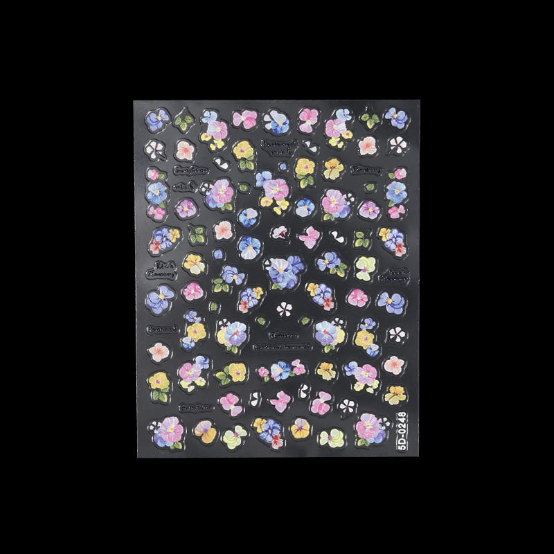 Sweet Small Fresh Flower Nail Art Sticker Summer Spring Self-Adhesive Nail Decals for Nails Decoration