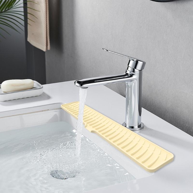 Multifunction  Silicone Faucet Mat Not  Slip Drainages Mat Kitchen Faucet Mat Kitchen Sink Accessory Large for Kitchen Sink