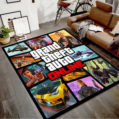 GTA Printed Area Rug Carpet for Bedroom Living Room Home Decor Rugs Mat Non Slip Mat Rug for Bedside