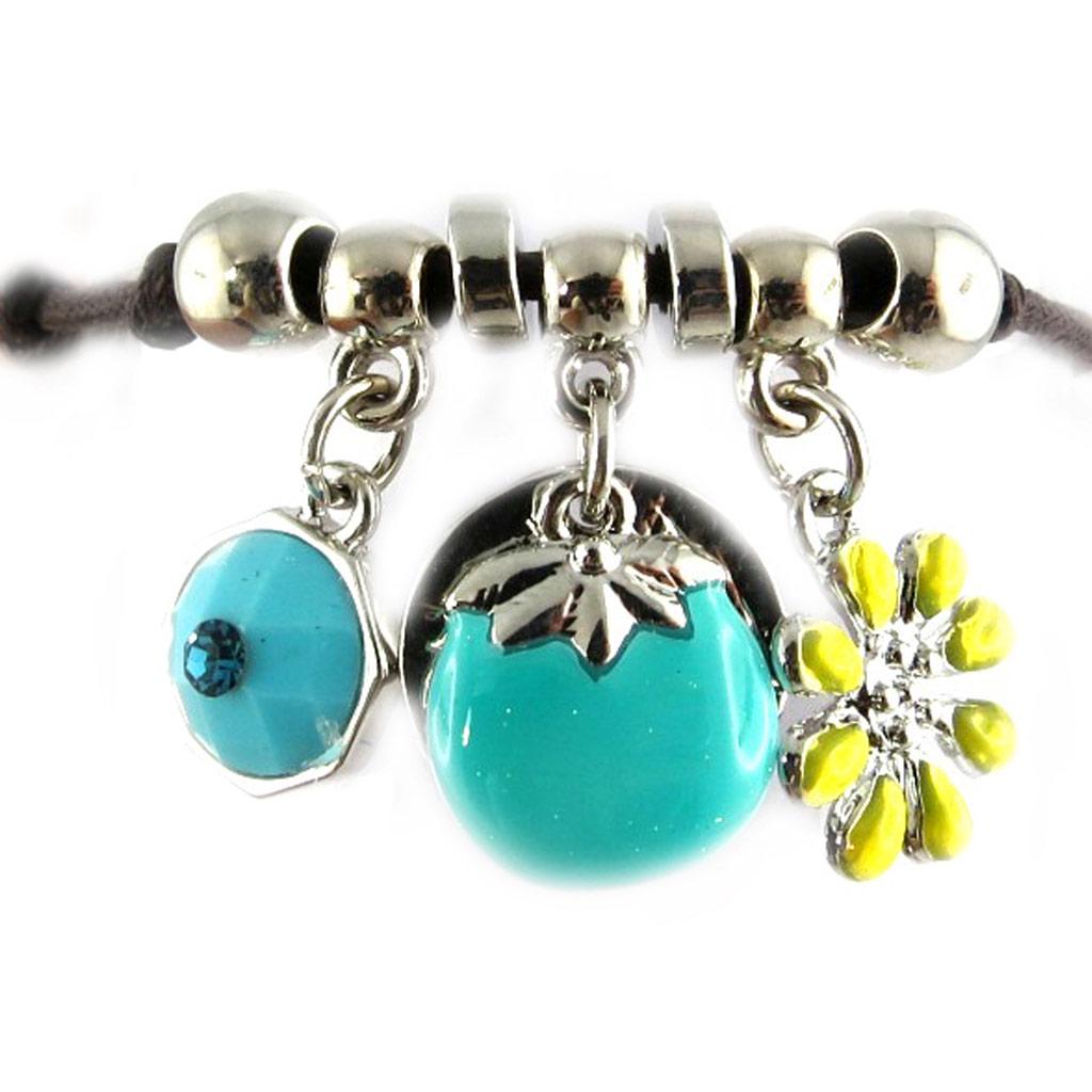 Les Trésors De Lily [G0171] - Turquoise 'Bouquet Fleury' Designer Bracelet