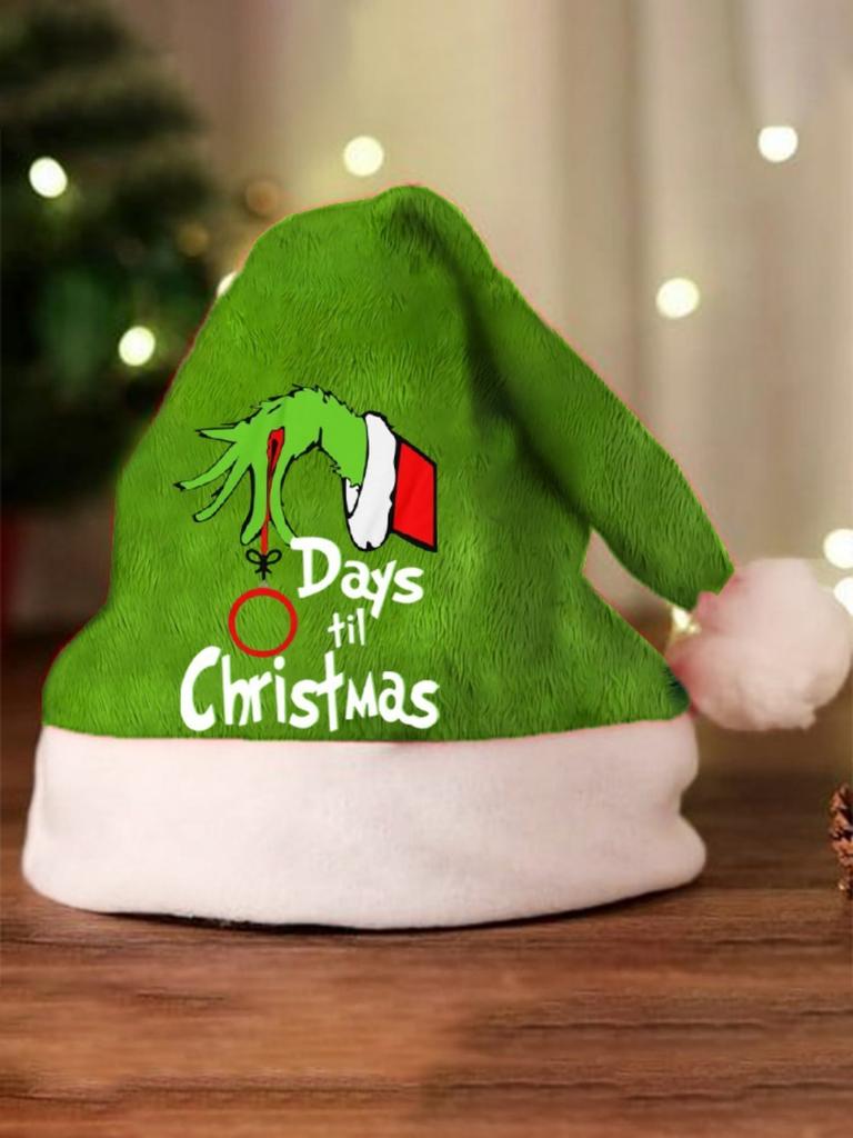 Grinch Green Christmas Hat With Thick Double Sided Velvet For Winter Holiday Celebration