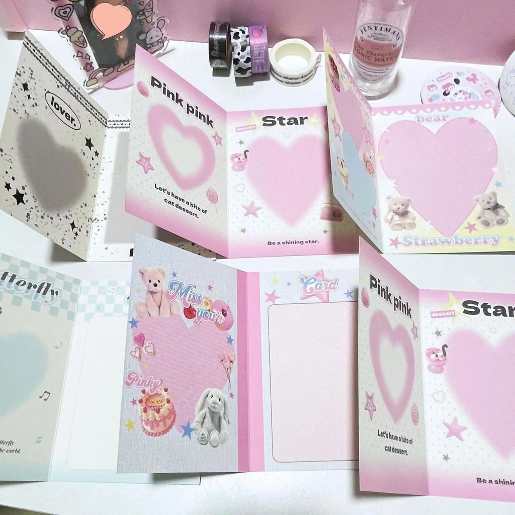 10Pcs Cute Korean Kpop Photocard Holder 3-inch Photocard Back Card Foldable Card Holder Decor Paper Board DIY Packing Material
