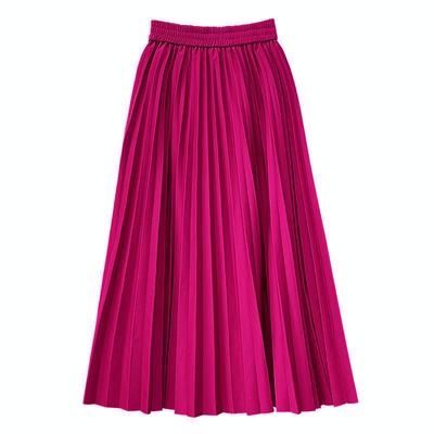 Neuer Beliebter Koreanischer Stil All-Matching Anmutiger Hoher Bund A-Linien Plisseerock Frühling Neu Mittellanger Weitschwingender Rock Damen