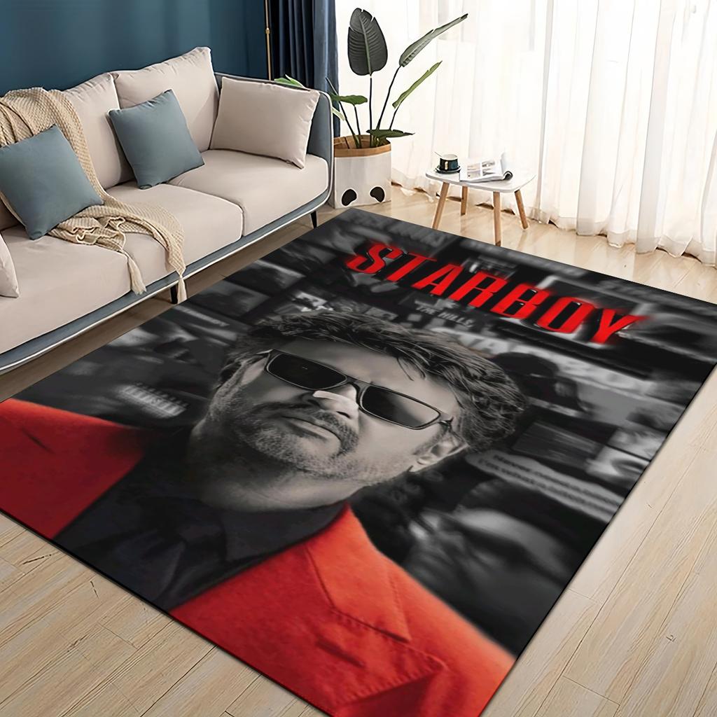 3D The Weeknd X.O R&B Singer Carpet Rug for Living Room Bedroom Home Sofa Decoration,kids Play Non-slip Floor Mat Christmas Gift