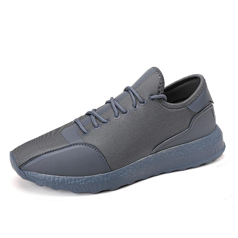 Lightweight outdoor sports casual shoes lace-up solid color simple running shoes low top large size men's shoes C852