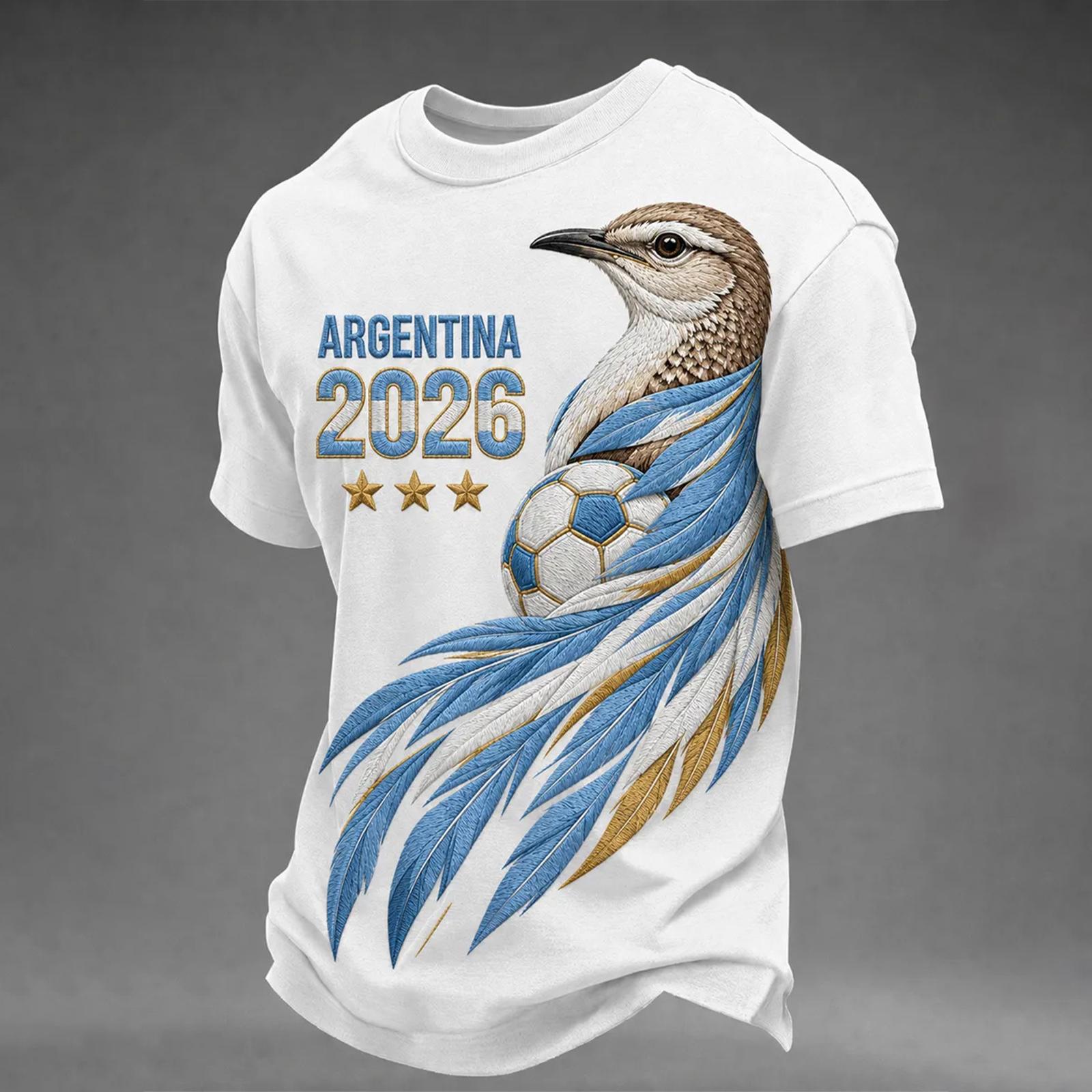 Argentina Men s Casual Letter Print Short Sleeve T-Shirt M