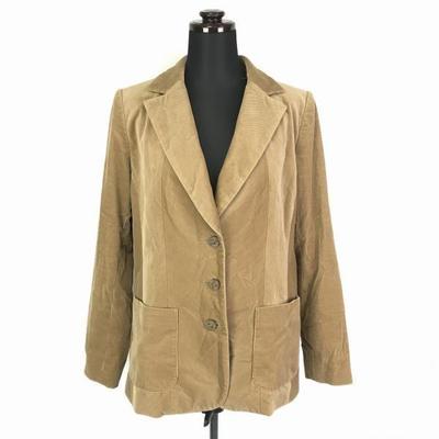 Made In Japan Leilian Cashmere Blend Corduroy Tailored Jacket 11 Women L Brown Both Side Pockets Leilian(USED)
