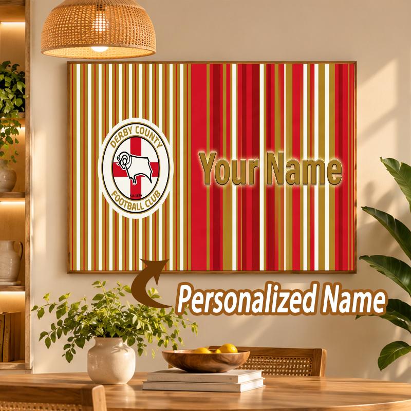 Custom Name Derby County 5D Diamond Painting Personalized Full Drill Diamond Art Kit Gift