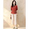 D.F.DEAR Women's New Chinese Style Embroidered Shirt & Capri Set