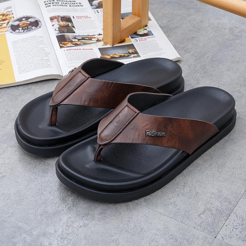 

Men s Large Size Non-Slip Casual Flip-Flops - Soft Sole & Wear-Resistant Beach Sandals 40 коричневий