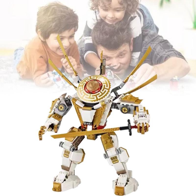 Compatible With Ninjago Golden Mech Warrior Intelligent Building Block Educational Toy Model New Year Gift