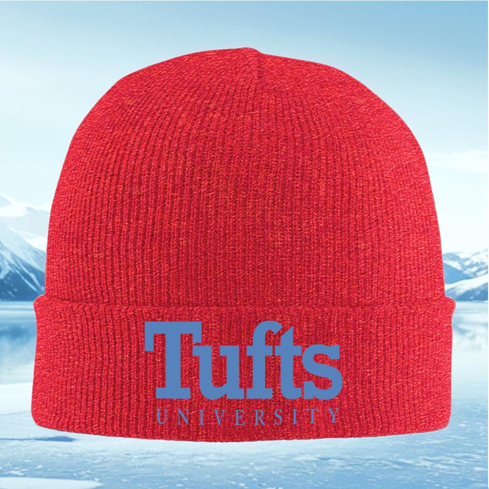 Tufts University blue letters text logo Men Women Unisex Knitted Hat Beanie Pullover Cap Winter Thermal Warm Christmas Outdoor C
