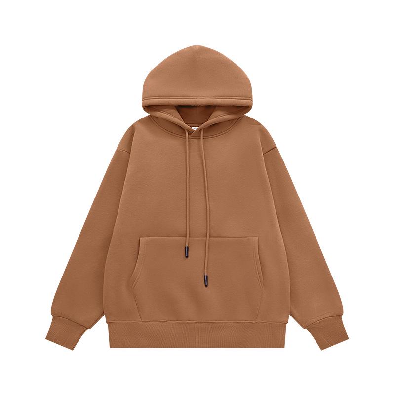 INF Unisex Plush Hoodie | 2024 Autumn/Winter Solid Color Trendy Casual Sweatshirt