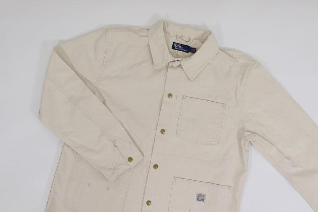 POLO RALPH LAUREN Cotton Vintage Coverall Chore Coat Size Small Men's Off-White (Product Code 01010083) (White)