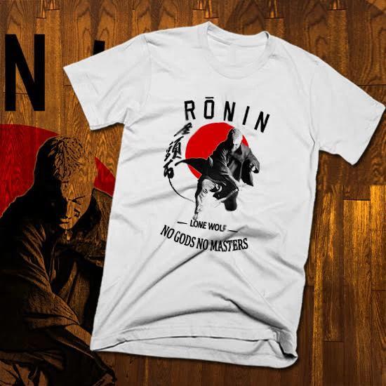 Vintage Samurai T-shirt japanese Warrior Class Retro Bushido Ronins Lone wolf S