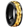 Fashion Punk Style Gear Rotating Anxiety Fidget Ring Titanium Steel Chain Spinner Rings For Men Rock Biker Wedding Party Jewelry
