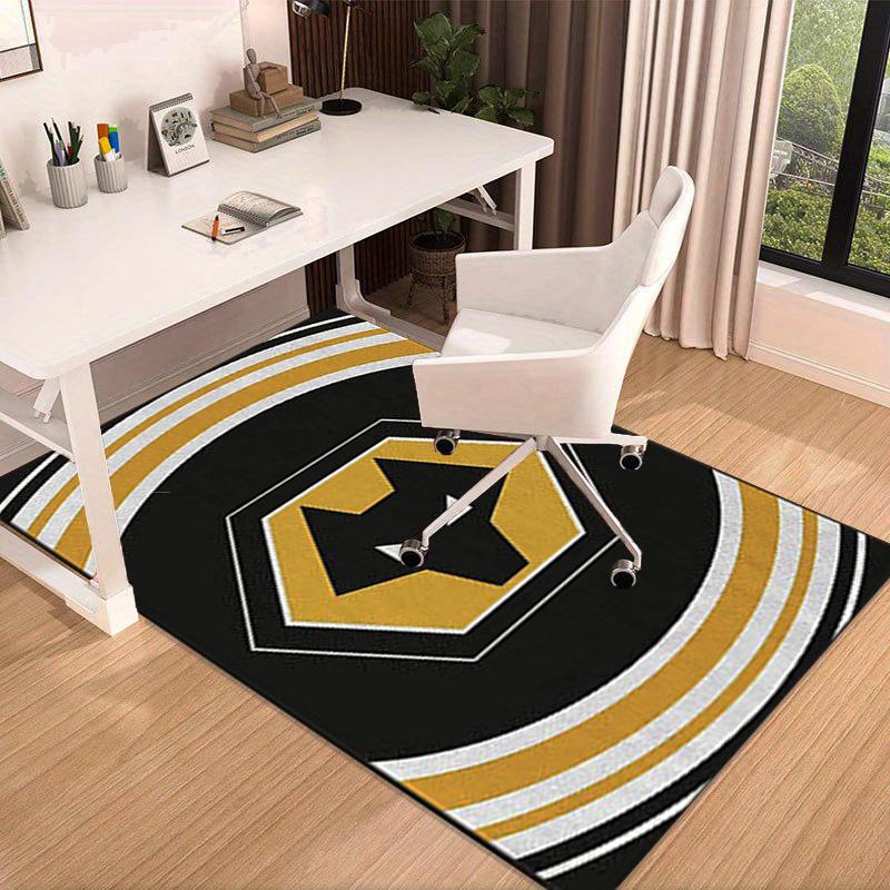 Wolves Football Club Emblem Printed Area Rug for Office, Chair Rug, Decorative Carpet Floor Mat, Large Size Fan Gifts Christmas Gifts
