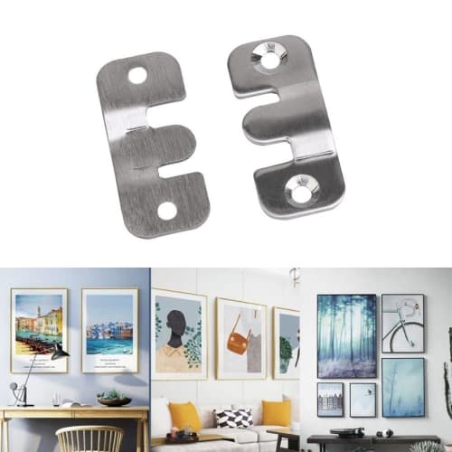 Lemfema Stainless Steel Wall Hooks, 15-Pair Set (30 Pieces), Frame Hanging Brackets, Frame Hooks for Hanging Clocks, Mirrors, and Paintings, Multi-Fun