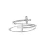 S925 Sterling Silver Double Cross Open Ring: Trendy European & American Fashion for Women