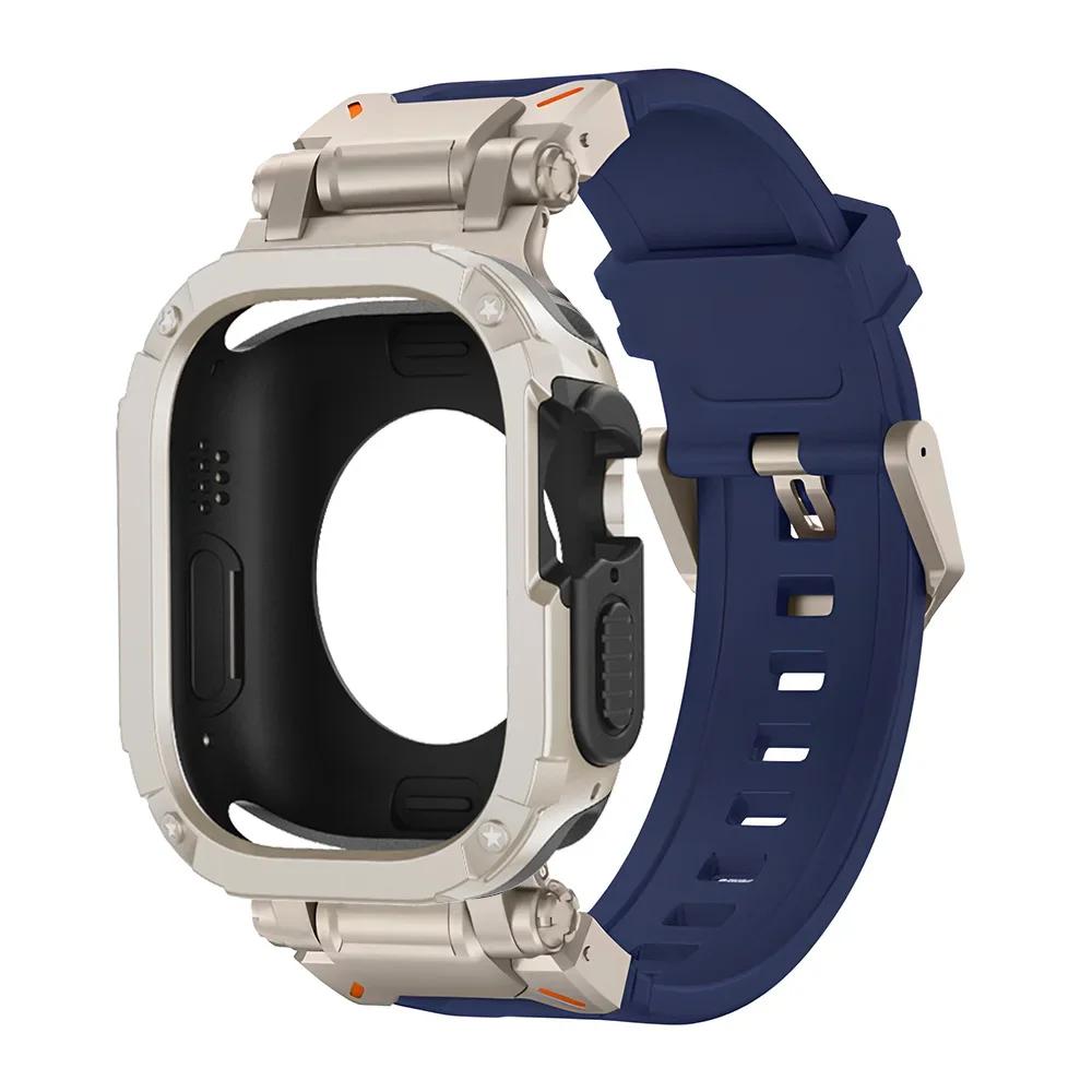 Silikonarmband+TPU-Hülle für Apple Watch Armband Ultra2 10 46mm 49mm 44mm 45mm Schutzhülle Armband für IWatch Serie 9 8 7 6 SE