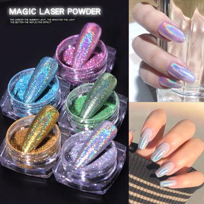Nail Art Glitter Popular Classic Color High Quality Aperture Nail Art Laser Powder Fine Nail Art Powder