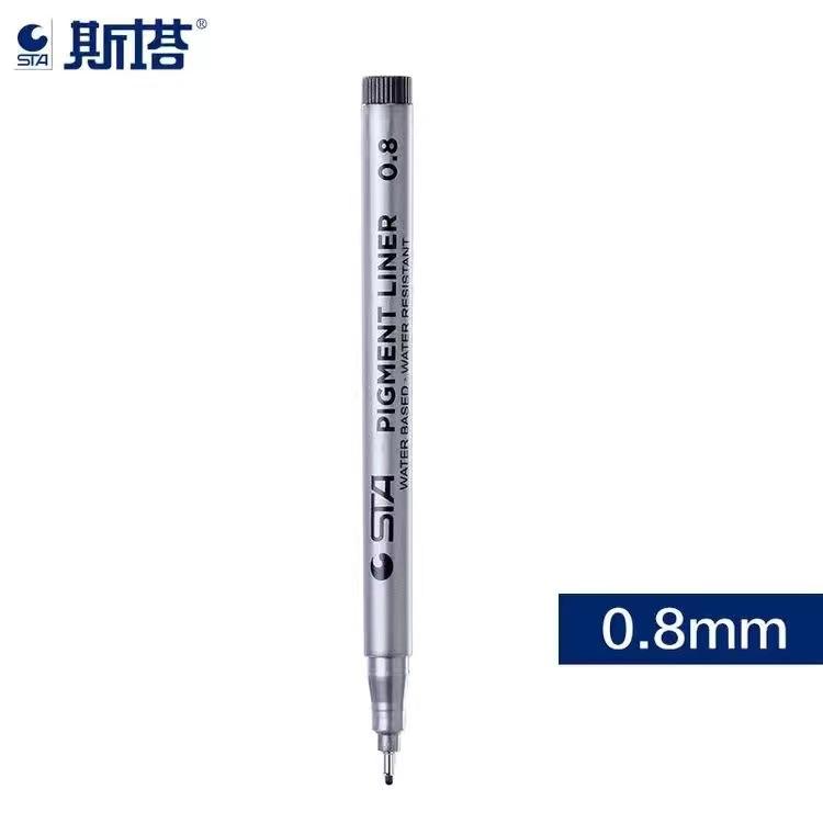 STA Sketch Marker Art Marker Pen Set Different Tip Sizes Water-Based Pigment Liner for Drawing And Handwriting Micron Stationery