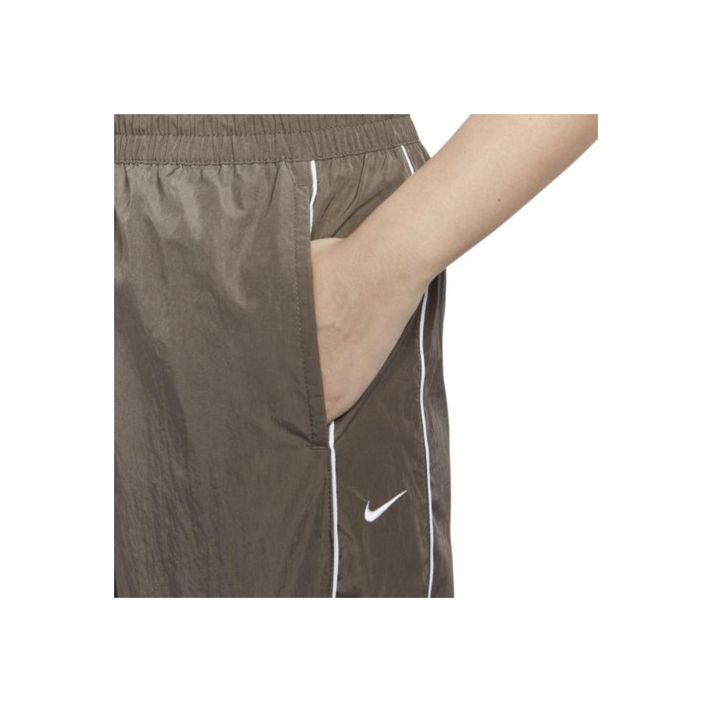 Nike Swoosh Windrunner Retro High-Waisted Woven Comfortable Fashion Casual Pants Women Bottoms Iron-Grey White FV7656004
