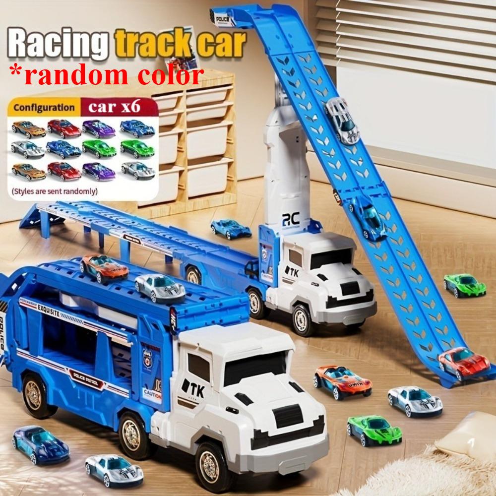 

Автовоз Транспортер Игрушки Машинки для Детей 2-уровневый Игровой Набор Гоночный Трек для Машин с 6 Игрушечными Машинками Подарок на День Рождения для Мальчиков и Девочек Дошкольников