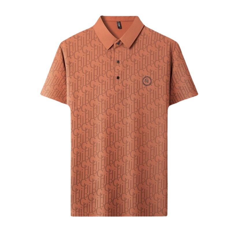 Casual Men's Short-Sleeved T-shirt Men's Summer New Young and Middle-Aged Jacquard Fashion Casual Polo Shirt