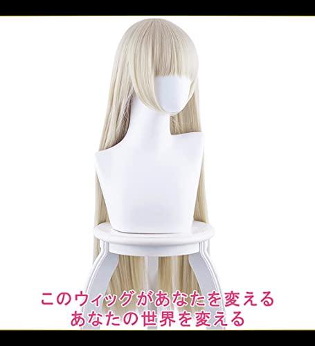 CaseEden Cosplay Wig, Premium Short, 80cm, Heat-Resistant, Platinum Blonde, Gold, Light Gold, WIG5492