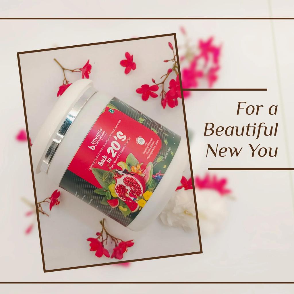 Back To 20’s Plant Based Collagen Blend Powder | Unflavoured | Multi-Ingredient