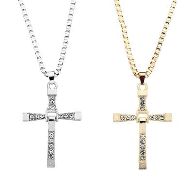 Necklace Necklace Alloy Fast And Furious 8 Necklace Cross Pendant With Diamonds