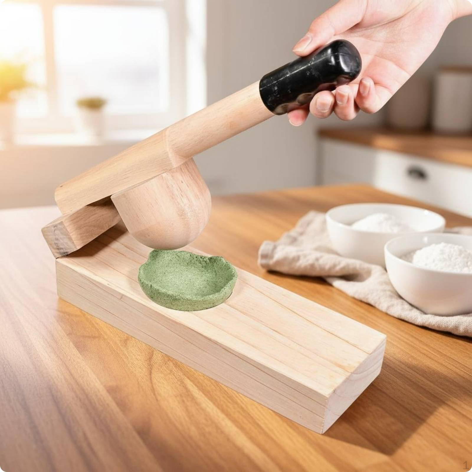 Wooden Dumpling Pastry Versatile Manual Press Easy to Use for Home