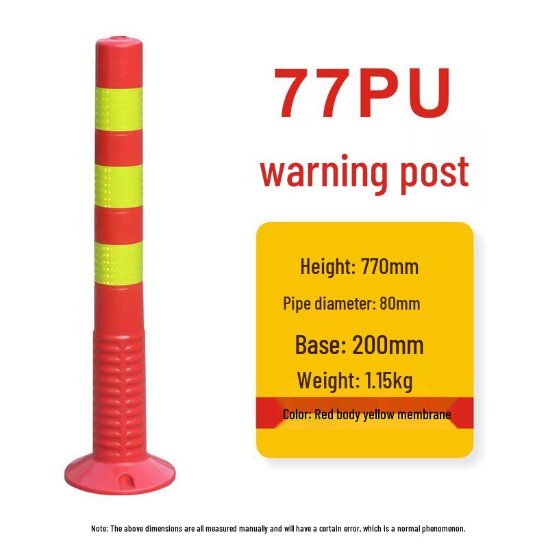 Reflective Elastic Traffic Bollard: PU Anti-Collision Post & Rubber Road Barrier