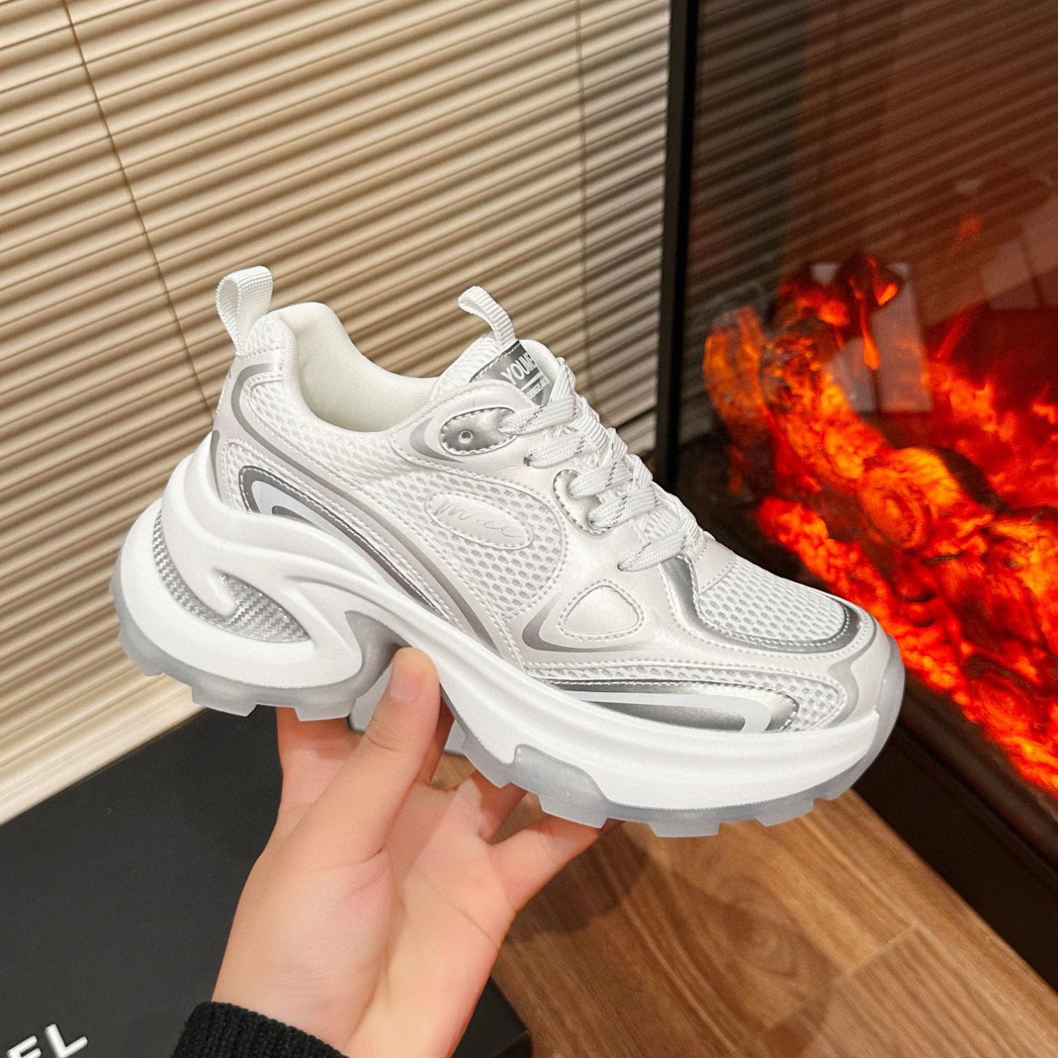 

cm air cushion, light and breathable mesh, thick-soled summer thin Ruth heightening sports and leisure shoes 35 белый