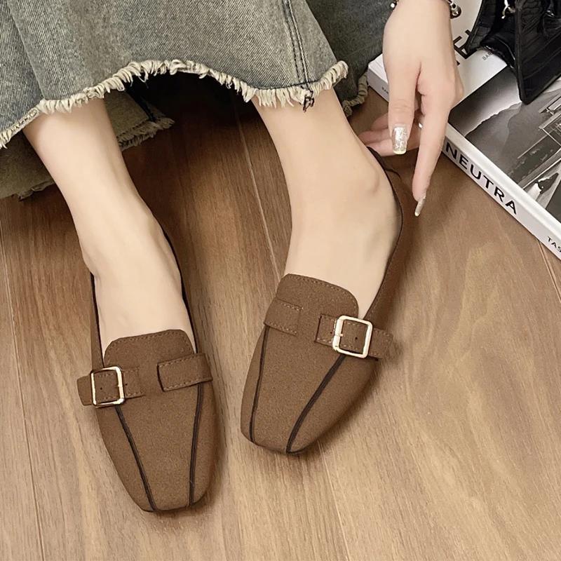 Ballerinas mit eckiger Spitze Damen Loafer Schuhe Flach Weich Lässige Bootsschuhe Sommer Walking Neue Sandalen Kleid Bequem Mujer Zapatos
