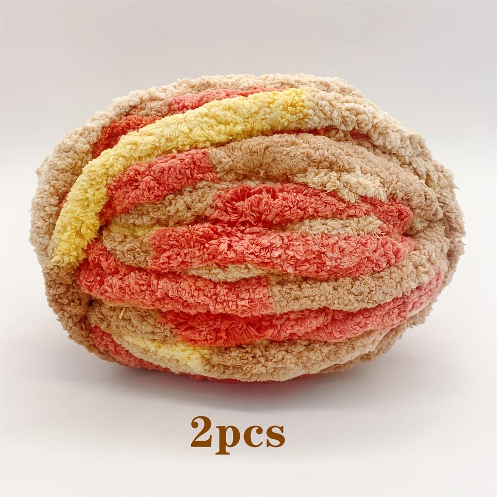 2 Pieces of Super Bulky, Extra Thick, Soft & Durable Polyester Yarn for Hand Pet Nests & Knitting Accessories Machine Washable