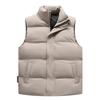 Winter New Feather Rong Cotton Vest Men's Solid Color Stand-Up Collar Versatile Sleeveless Vest Cold-proof Warm Cotton Jacket Men's