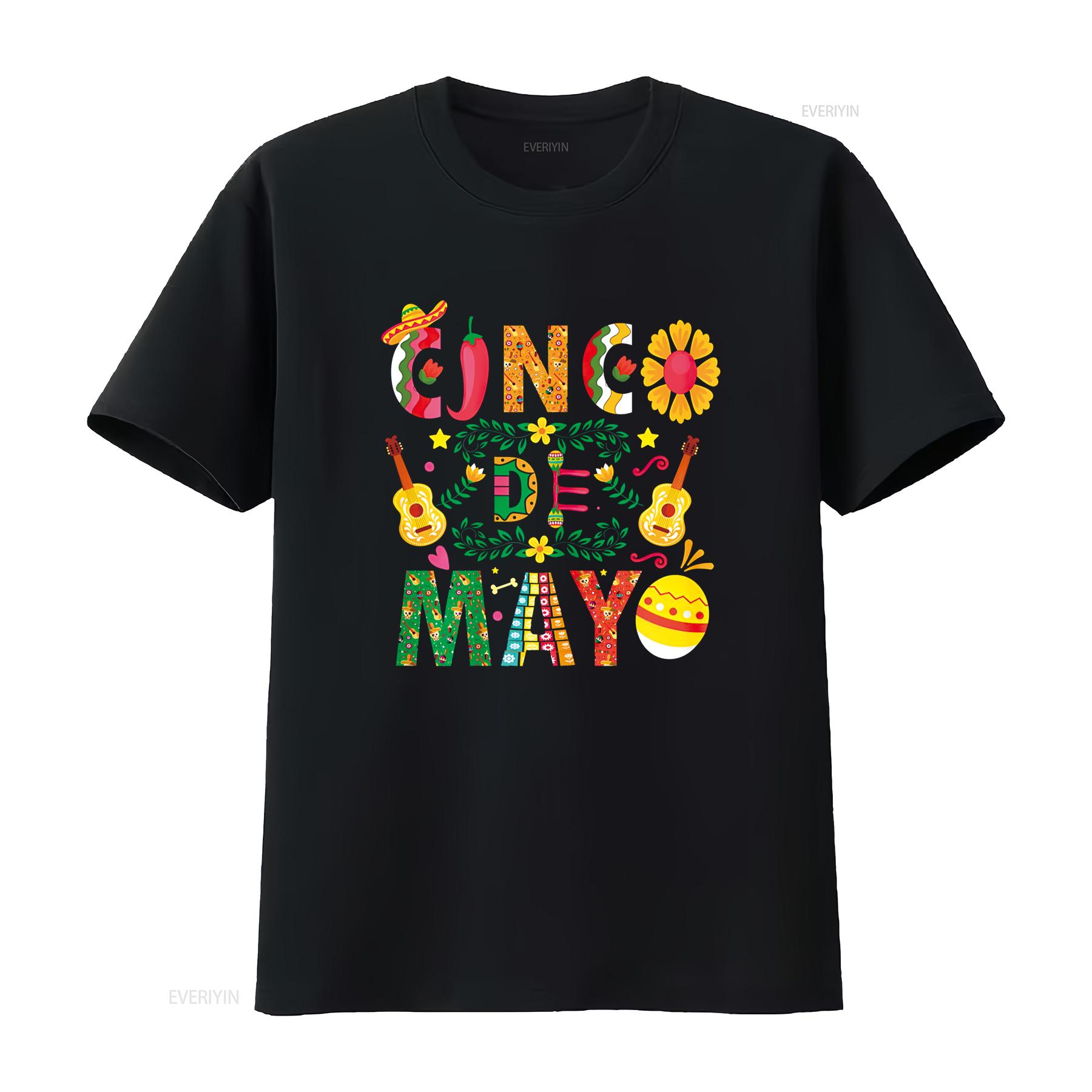 

Cinco De Mayo T Shirt Mexican Fiesta 5 vintage Washed designer clothes Stretched Casual Breathable Versatile Soft homme 4XL